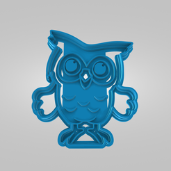 CookieCutter_Owls_Owl1.png Cute Owl Imprint Cookie Cutter