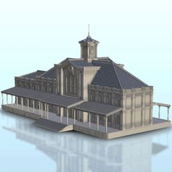 1.jpg Файл STL Retro train station 12 - Flames of war Bolt Action Empire baroque Age of Sigmar Modern Warhammer・Дизайн для загрузки и 3D-печати