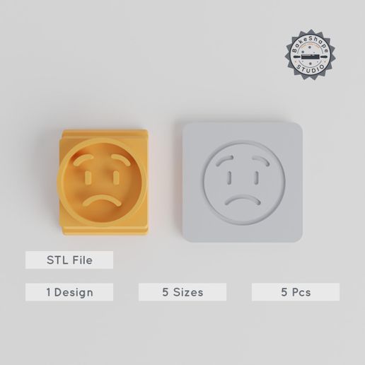 product_2461-01_main.jpg Worried Face Stamp Tile Set, 5 Sizes, Perfect for Clay, Cookies & Fondant