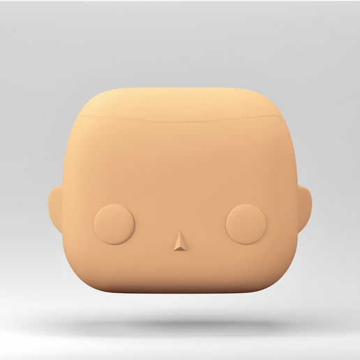 A male head in a Funko POP style. Short hair. MH_2-30 3D model