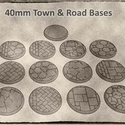 01.jpg Файл STL 40mm Town & Road Bases for Dungeons & Dragons, Warhammer and other Tabletop Games・Модель для печати в 3D скачать