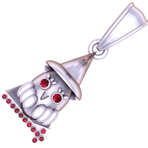 render-3.png Colgante imprimible en 3D de búho con sombrero de mago