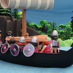 Playmobil-custom-vikign-ship-4c.jpg Datei OBJ playmobil drache wikingerschiff kaumaske・Design für 3D-Drucker zum herunterladen