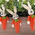 il_fullxfull.5836409552_s5ag.jpg Articulated Carrot Bunny Keychain by Cobotech, Articulated Toys, Easter Decorations, Unique Gift