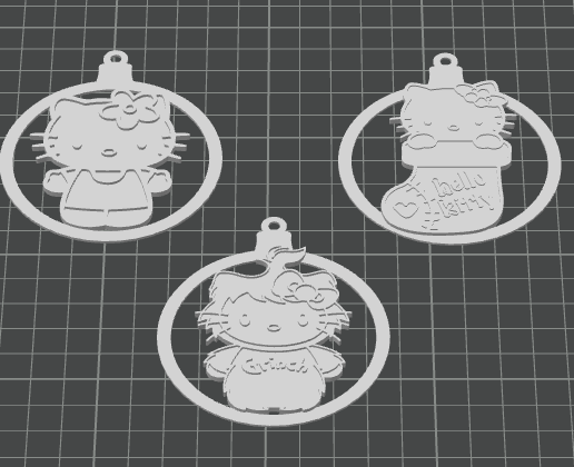 STL file Hello Kitty Christmas ornament 👋 ・3D printable design to ...