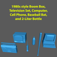 1980s style Boom Box, BUC eel oliica Cell Phone, Baseball Bat, and 2-Liter Bottle aia 7 , eed - Marvel Crisis Protocol Bases, Debris, and Terrain - pack 3