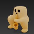 4.jpeg Groovy Ghost Pflanzgefäß mit Saxophon - Lustiger 3D-Dekotopf