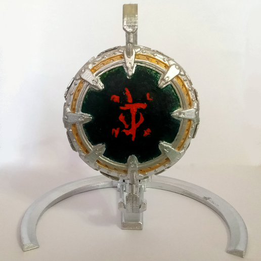 Doom The Dark Ages- Interactive "shield-saw" on a stand. 3D model