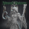 91.png Dark Warlock Sorceress STL – Hooded Female Witch Mage Miniature for DnD & Fantasy Tabletop (32mm / 75mm)