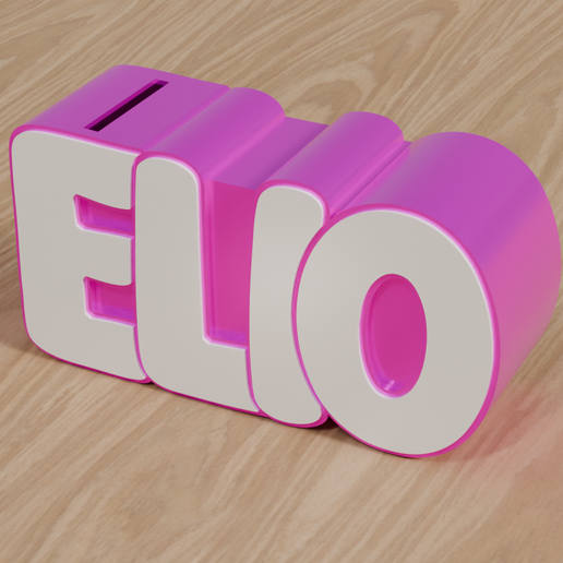 STL Files, Personalized Piggy Bank "ELIO" - Multi-Color 3D Print with Lock & Key, Gift for Newborn, Baptism, Birthday