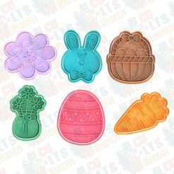 Easter-elements-cookie-cutter-set-of-6.png Fichier 3D Jeu de 6 emporte-pièces pour les éléments de Pâques・Design pour imprimante 3D à télécharger