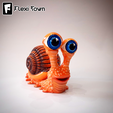 Flexi-Town-Snail,-I1.png Flexi Snail, FlexiTown & VunkFlexis Collaboration, шарнирная фигурка-фиджет, 3мф в комплекте
