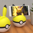 pikaball3.png PikaBall Phone Holder: Pikachu Pokeball Design