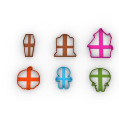 render.jpg Free STL file Halloween cookie cutter set- halloween cookie cutter set・3D printing model to download