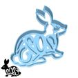 44-2.jpg Christmas | New Year cookie cutters - #44 - rabbit: symbol of 2023 year (style 3)