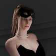 render-of-woman-with-black-cat-masquerade-mask-on-forehead.png Cat Masquerade Mask - Perihelion Prints