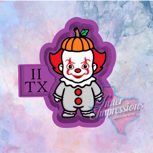 Chibi PW Clown Pumpkin Freshie Mold
