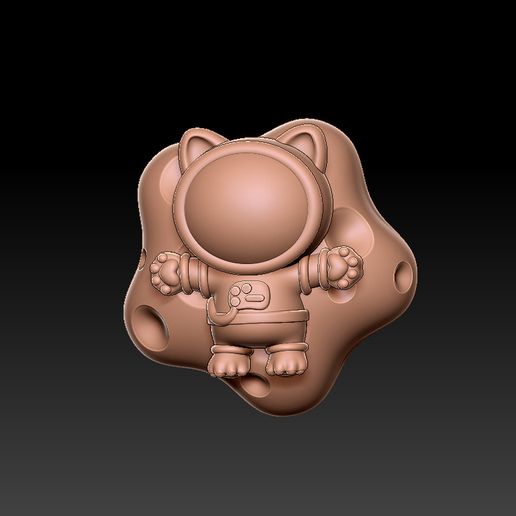 cat star astronaut 3D model