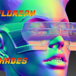 Shades-2.jpg Fichier 3D Lunettes de soleil rétro-futuriste des années 80 pour voitures・Modèle à télécharger et à imprimer en 3D, JanM15