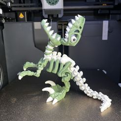 🧑‍🏭 Flexi Factory Skeleton Raptor Dinosaur (Velociraptor)・3D Print with ...