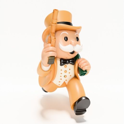 🤑 Mr. Monopoly Rich Uncle Gold Rush Run Cash Bag toy・ STL File