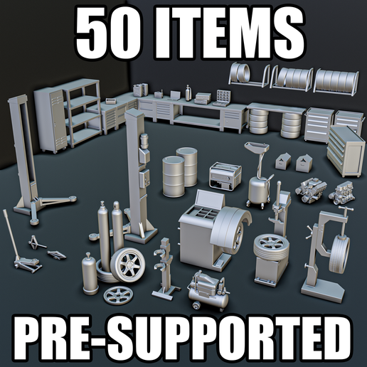 Car Mechanic Diorama Pack (1/32, 1/35, 1/64)