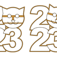 4.png 2023 new year CATs Cookie cutter