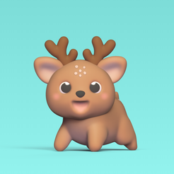 Cod321-Happy-Deer-1.png 3D-Datei Glückliche Hirsche・3D-Druckvorlage zum Herunterladen
