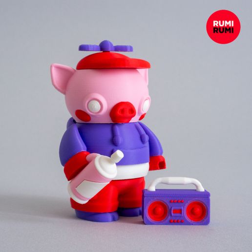 Taggy_Funky_Street-Pig_Toy_by_Rumi_Rumi_05.jpg Taggy Funky Street Pig –  Rumi Blocks Stackable Toy
