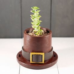 ThanksgivingPlant.jpg Free STL file Pilgrim Hat Planter・3D printable design to download