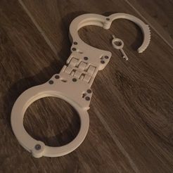 Photo2.jpg Free STL file Hinged Handcuffs | Realistic・3D printing model to download