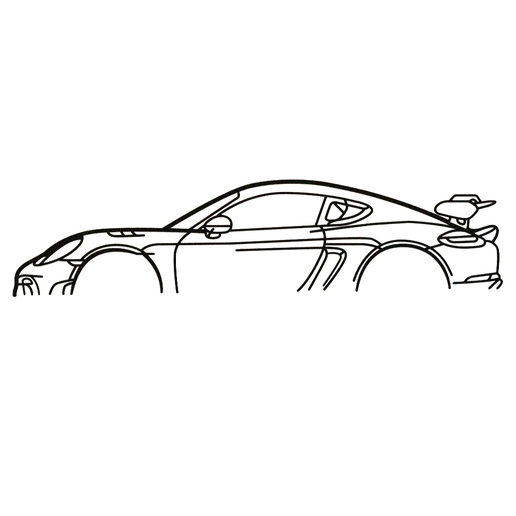Porsche Cayman 718 GT4 RS Silhouette Wall Art