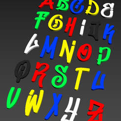 letres.PNG Alphabet and numbers 3D font "Graffiti