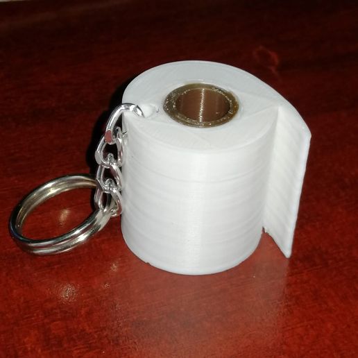 Toilet Paper Roll Keyring 3D model