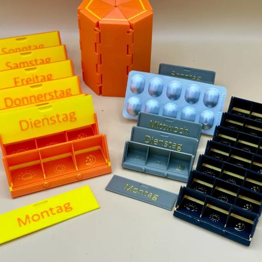 Pill-Box-with-Rollcontainer6.jpg Caixa de comprimidos com design de contentor rolante - Organizador semanal personalizável