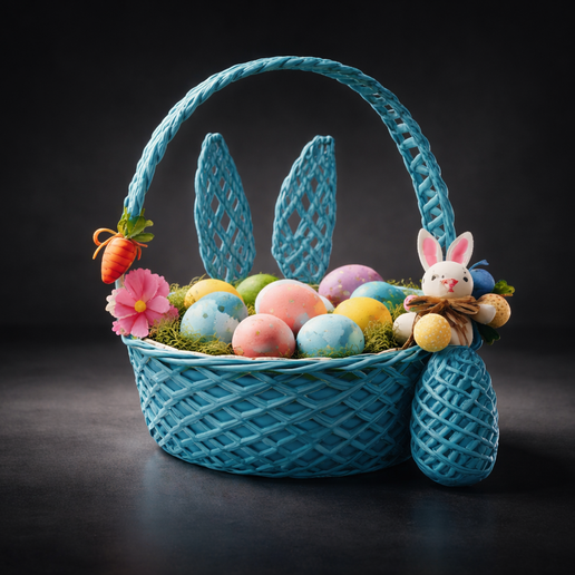 Easter Bunny Basket with Egg – Cute Spring Decor, Candy Holder, Kids Easter