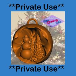 Private-Use.jpg Boule de Noël Bonhomme de neige ** Usage privé**
