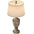 3ddd2.jpg Rustic Classic Urn-Shaped Table Lamp with Fabric Shade 3D model