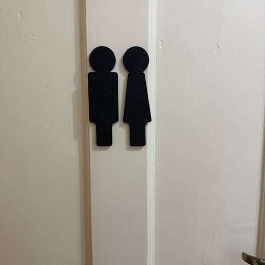 Toilet bathroom door sign