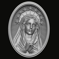 114.2.jpg Archivo STL Colgante Virgen María Modelo de impresión 3D・Objeto imprimible en 3D para descargar