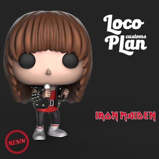 Bruce Dickinson 82' Custom Funko 3D model