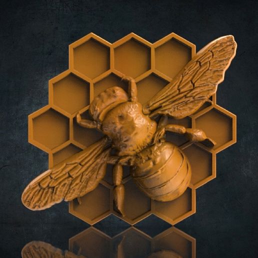🐝 Bee 3D STL Model for CNC Router, Artcam, Vetric, Engraver, Relief ...