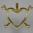 anbk A Heart with crossed bones Pendant