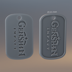 g_01.png STL file Genshin Impact dogtag keychain・Model to download and 3D print