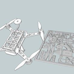d8f8dedc0591f3b913dbcdf0fdea2687_display_large.jpg Descargar archivo STL gratis Flat Drone - Cuadrante de carreras・Modelo para la impresora 3D