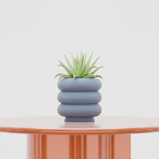 1.png Modern Ribbed Succulent Planter - 3D Printable Table Pot