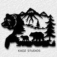 project_20240421_1827252-01.png grizzly bear wall art bear scene wall decor mountain scenery decoration