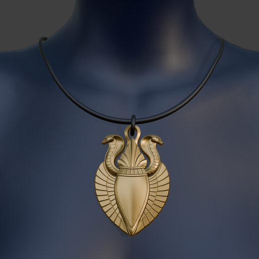 Egyptian Snake Heart Pendant | Ancient Egypt Cobra Necklace Charm | 3D Print File