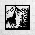 Caballo-C3-corriendo-pinos-mockup.jpg Horse C3 Running pine trees - Wall Art