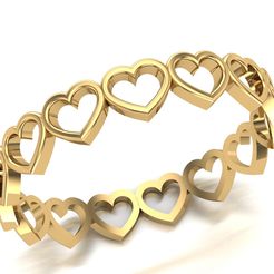1.jpg STL file Heart Ring Band LightWeight・3D printing idea to download